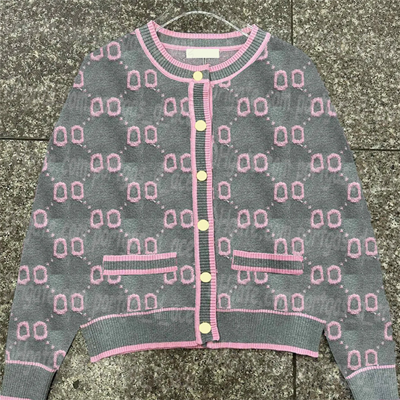 Letter Knitted Cardigan Jacket Designer Women Long Sleeve Sweater Top Spring Autumn Street Style Jacket Sweaters Luxury Contrast Color Knits