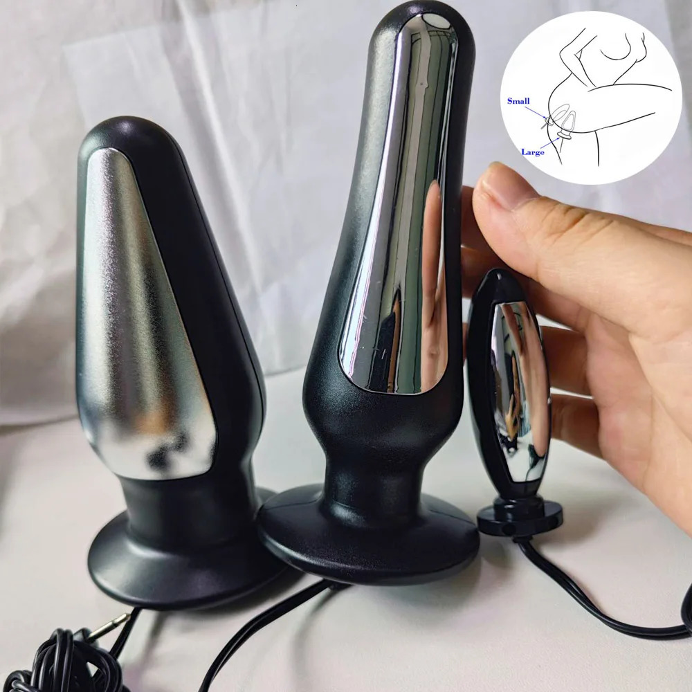 !Electric Shock Anal Butt Plug Anus Vagina Expand Dildo Vibrator for Women Men Estim Prostate Massage Bdsm Toy on Couple Sex 240102
