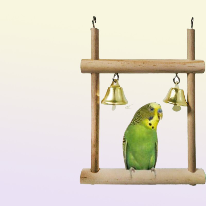 Other Bird Supplies 8PcsSet Parrot Toys Wooden Hanging Swing Hammock Climbing Ladders Perches Toy Parakeet Cockatiels Cage C42Oth3936561