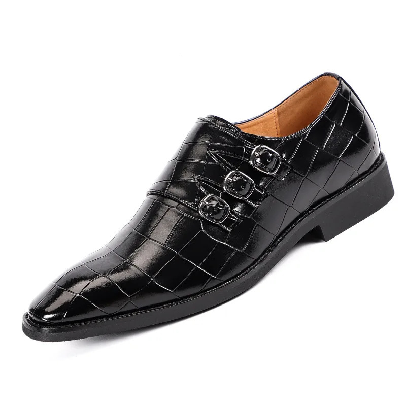 Men's Casual Business Leather Shoes Mens Buckle Square Toe Dress Office Flats Men Fashion New Wedding Party Oxfords EU Size 37-48 231229