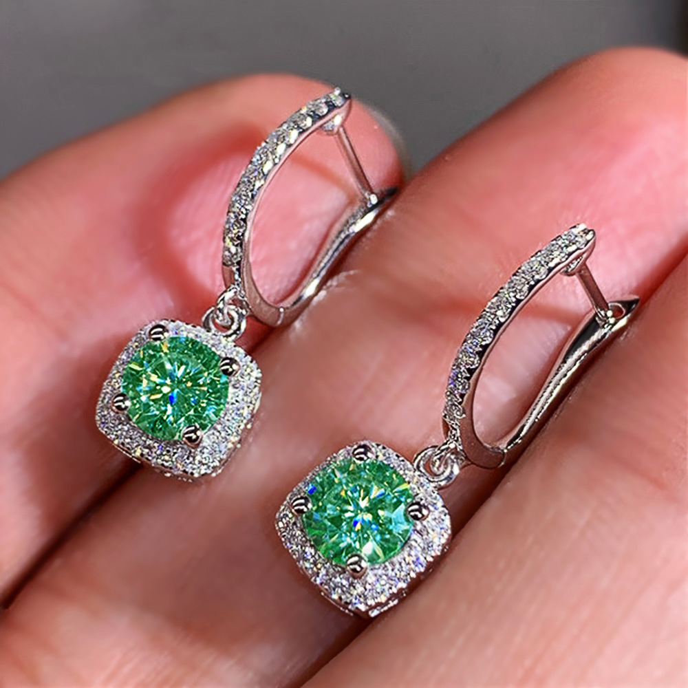 sophisticated cz stone jewelry rhodium coated hoop earrings for delicate skin