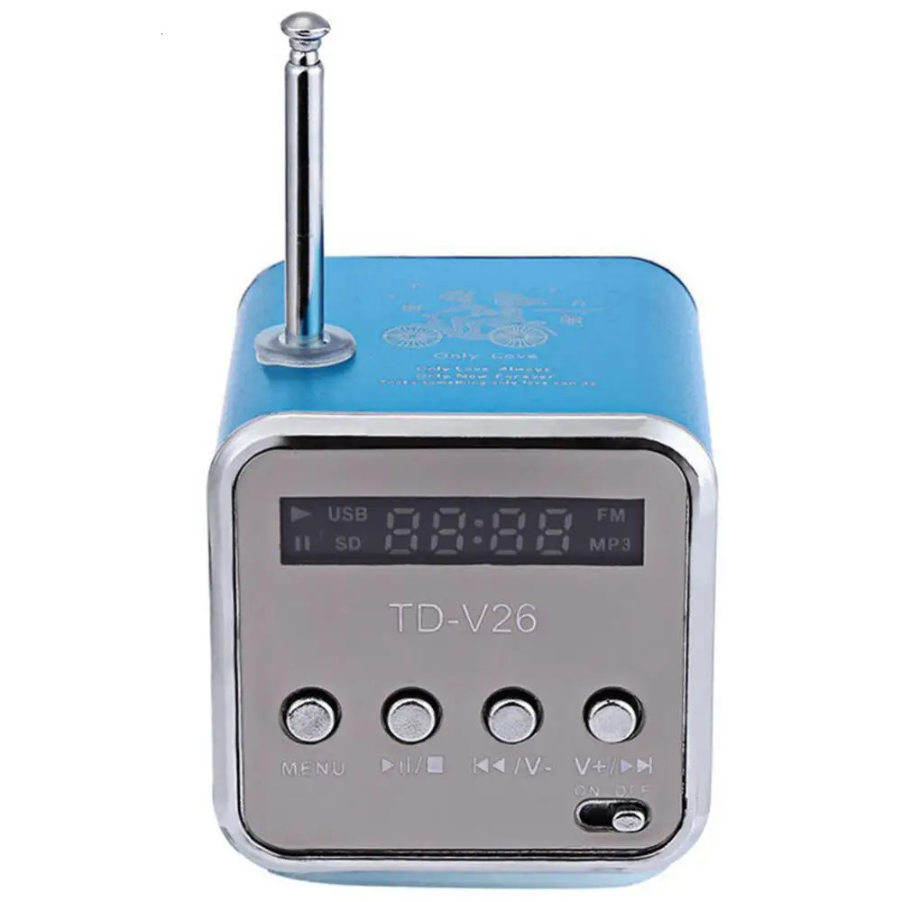 TD-V26 Mini Radio Receiver Bluetooth Wireless Speakers Digital FM Radio For PC Phone Mp3 Music Player Support Micro SD Card 240102