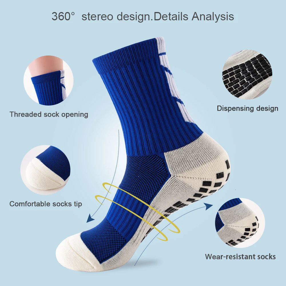5 PairsLot Socks men ANTI SLIP Football Mid Calf NonSlip Soccer Sport Cycling Sports Mens Sock EU3845 240102