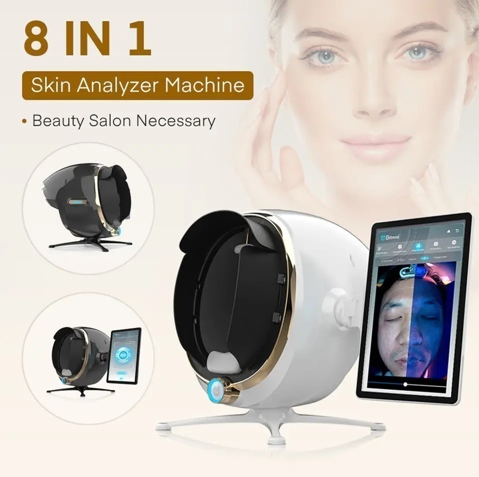 Professional 2024 Portable 3D Skin Analyzer with Magic Mirror - 120GB Digital Facial Scanner for Acne, Wrinkles & Advanced Skin Diagnostics
