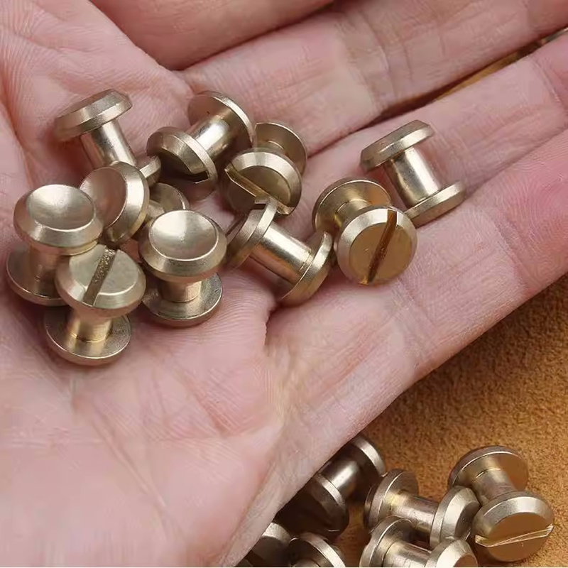 10 pieces Concave nail wallet bag Chicago brass belt screw Rivet diy handmade fastener garmnet hardware leather part