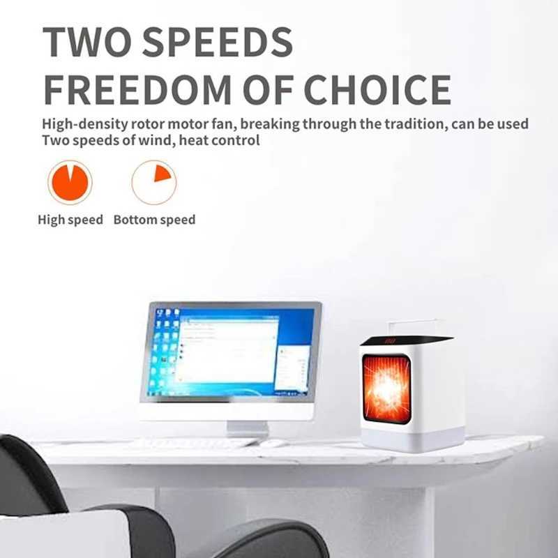 Home Heaters 1000W Portable Electric Heater For Home Remote Control Desktop Mini Low Consumption Fan Heater For Room Space Warmer Bedroom J240102