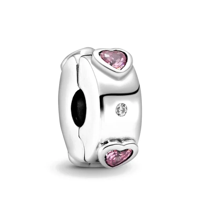 Silver Beads Charm Shining Clip Beads Charm Suitable For S925 Snake Charm Silver Bracelets Women's DIY Jewelry Free Shipping