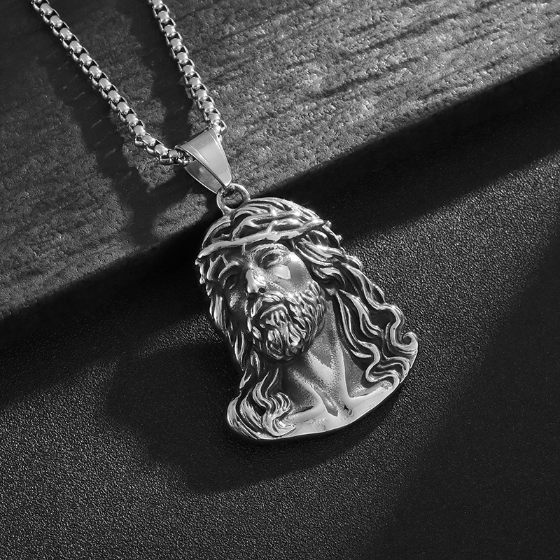 Hip Hop Jesus Face Pendant Necklace High Polisned Real Gold Plated Men/Women Religious Jewelry