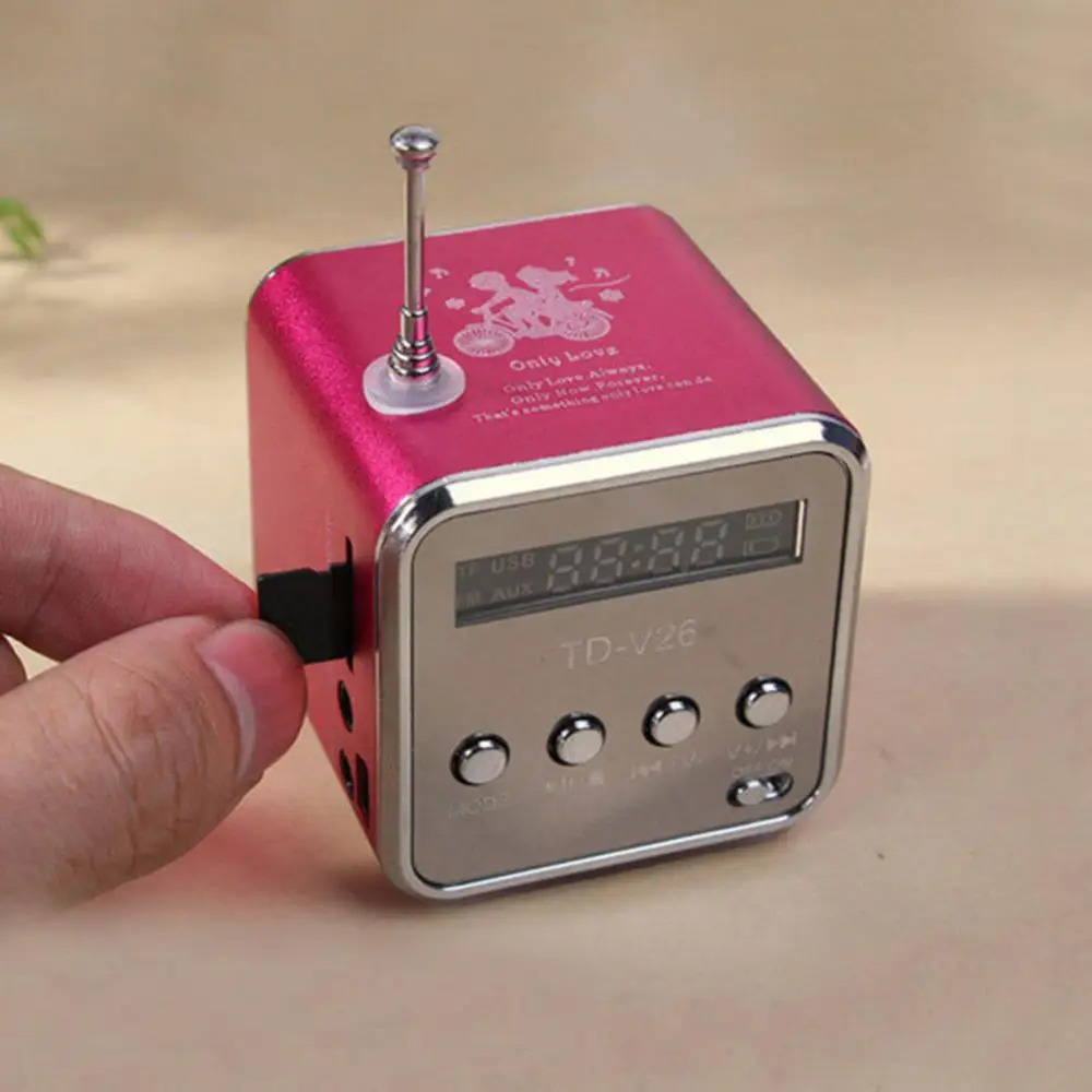 TD-V26 Mini Radio Receiver Bluetooth Wireless Speakers Digital FM Radio For PC Phone Mp3 Music Player Support Micro SD Card 240102
