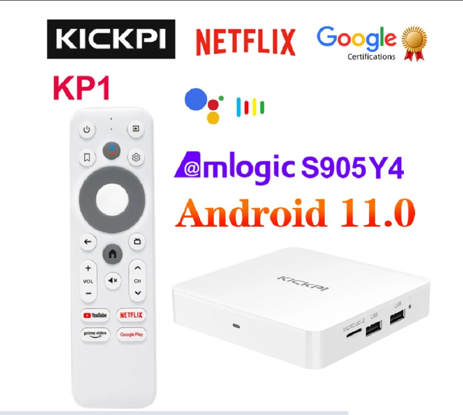 KICKPI KP1 Gogle Netfix TV Box Android 11 Amlogic S905Y4 Media Player 4K 2G 32G AV1 2.4G&5G Wifi BT5.0 vs HAKO PRO IPX2