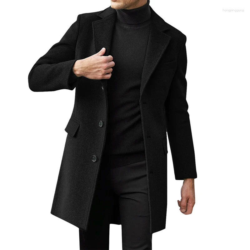Men's Trench Coats Men British Overcoat Jacket Winter Elegant Long Coat Male Windbreaker Casual Business Jackets Man Warm Outerwear