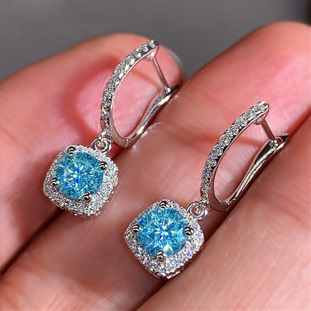 sophisticated cz stone jewelry rhodium coated hoop earrings for delicate skin