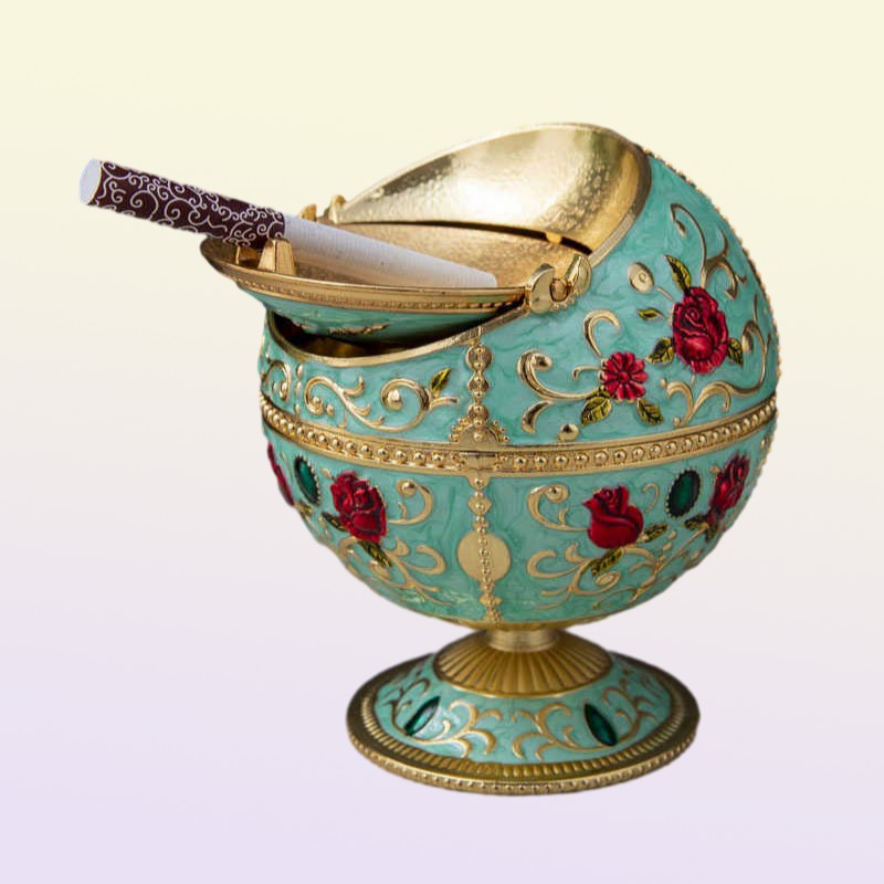 Scandinavian light luxury creative antiflying ash windproof ashtray personalized spherical with lid el home ashtray whole 4374262