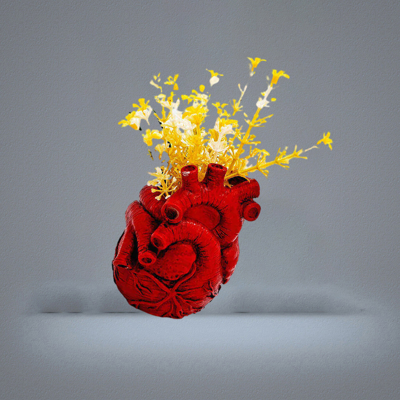 Heart flower pot silicone mold handmade diy production plaster mold resin chocolate candle food grade baking mold 2201174794117