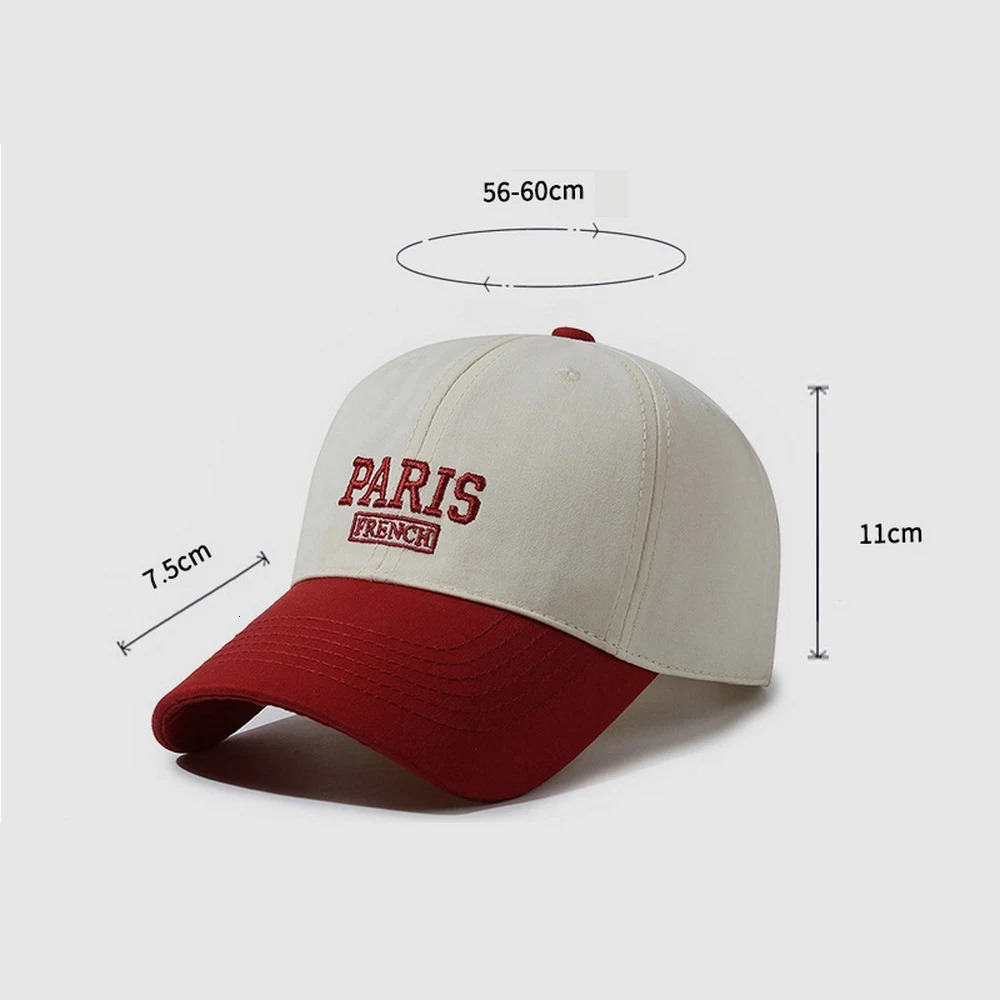 Women Baseball Caps Spring And Autumn Contrast Color Peaked Hats Dome Cotton 5660cm Embroidered Letters Personality In 240103