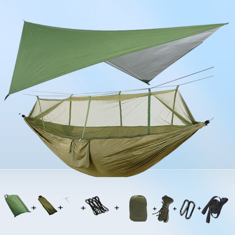 Outdoor Camping Waterproof Anti-Mosquito Hammock + Sky Sn Canopy Hammock Wild Camping Aerial Swing Accommodate