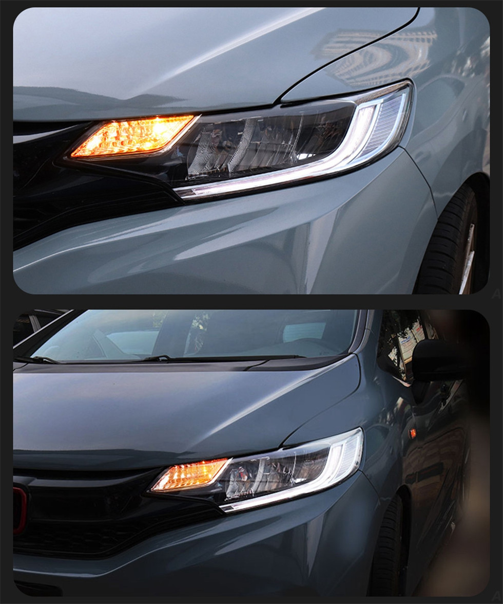 Car Assembly Front Headlights for Honda Fit 2014-20 19 Jazz LED Head Lamp Styling Dynamic Turn Signal Lens