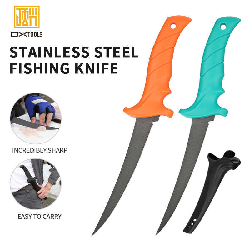 New Arrival OEM/ODM Fishing Fillet Knife PP Non-Slip Grip Handle Black Coating Stainless Steel Fish Filet Knives
