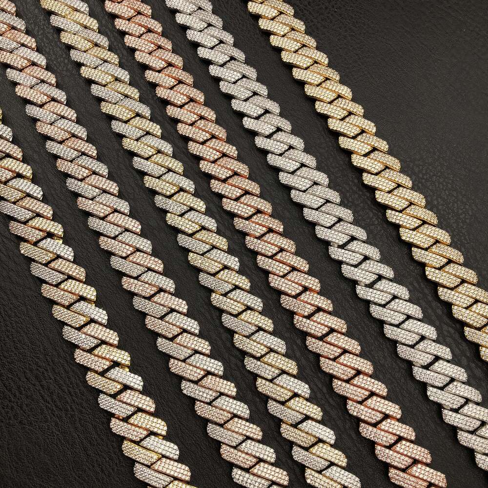 necklace moissanite chain YSS Jewellery wholesale 3 rows Prong cuban