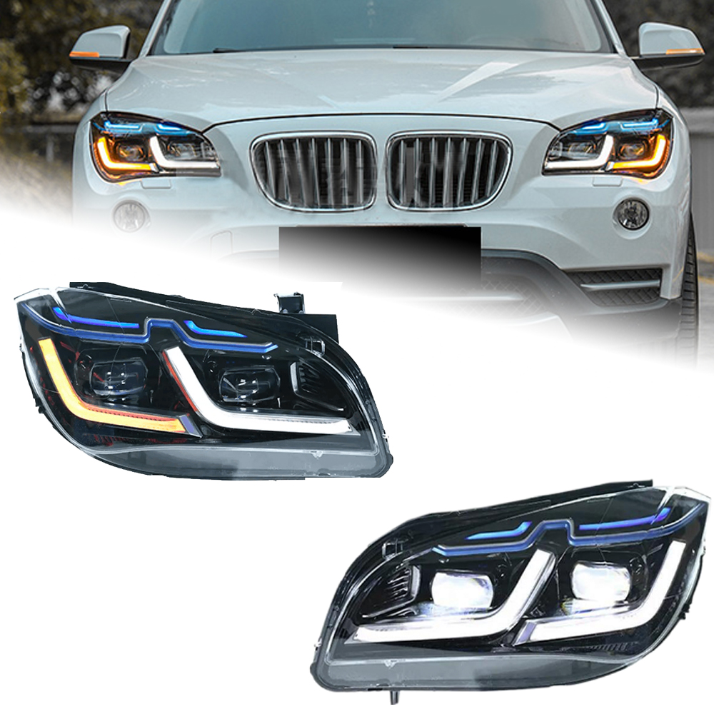 Headlight Assembly for BMW E84 X1 2011-20 15 Competition Style DRL Bifocal Lens Dynamic Turning Front Head Lights