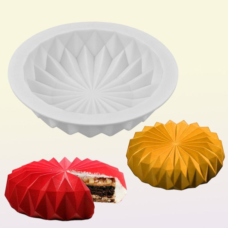 SJ Mousse Silicone Cake Mold 3D Pan Round Origami Cake Mould Decorating Tools Mousse Make Dessert Pan Accessories Bakeware 06161130863