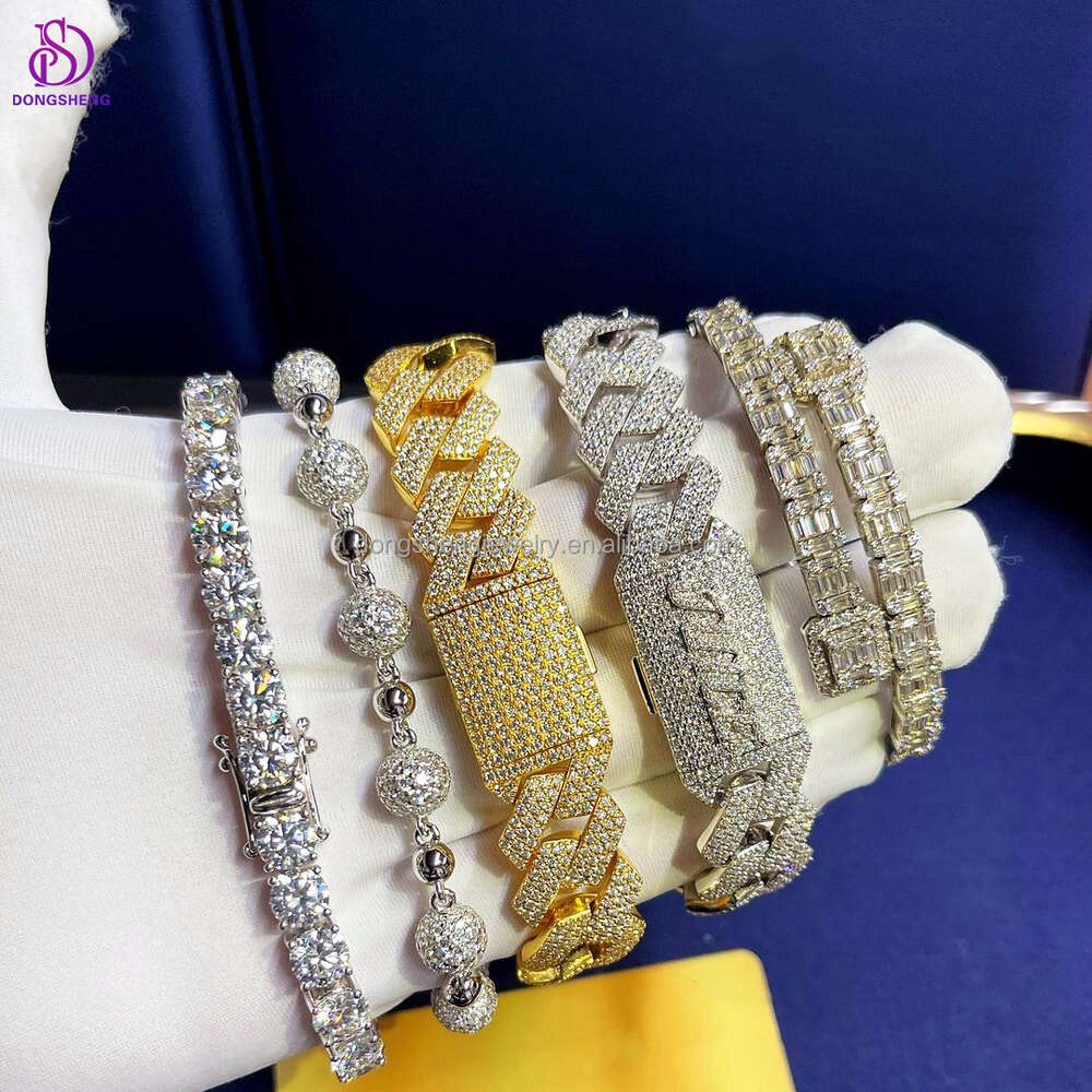 necklace moissanite chain Mens Fashion jewelry 16mm 925 Silver Hip hop necklace Custom Vvs Moissanite Diamond Cuban chain