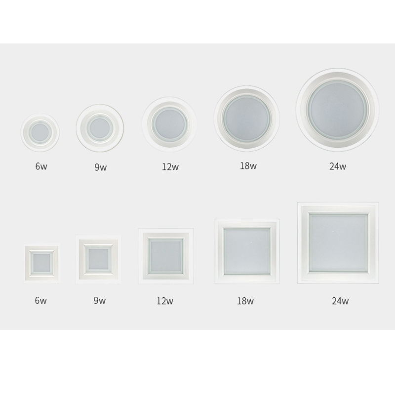 Recessed Dimmable Glass Downlights 6W 9W 12W 18W 24W 30W Led Panel Lights Round Square 85-265V