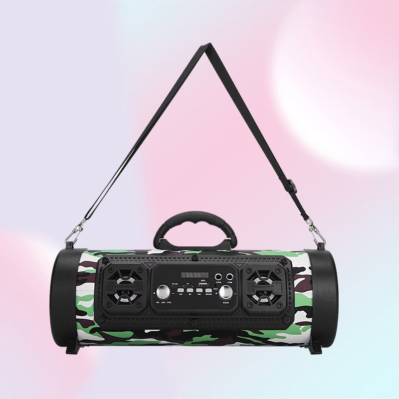 Portable Speakers CHM17 Bluetooth speaker wireless LED colorful light barrel microphone Outdoor portable subwoofer support Blueto