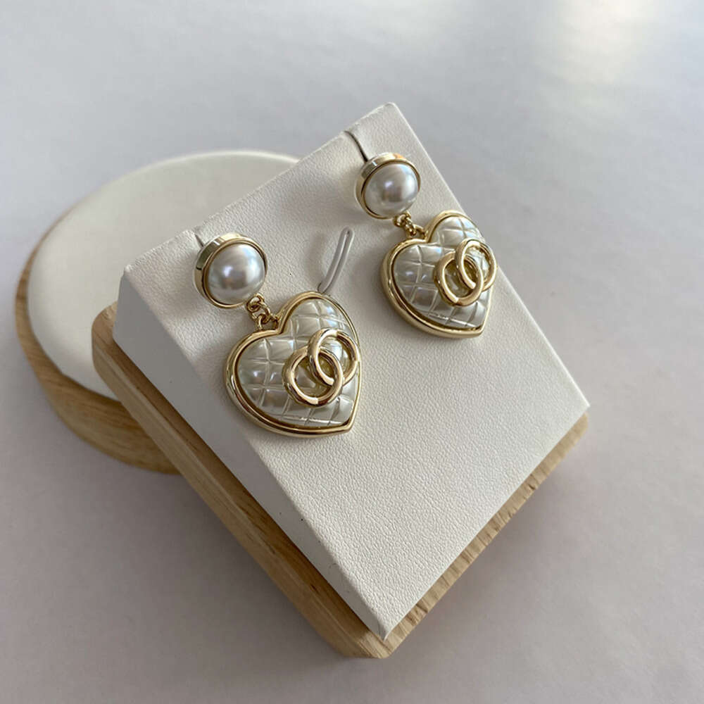 Stud double pearl earrings CHANNEL Stud Earrings Diamond Pearl Dangle Earrings High Quality Not Fade Wedding Jewelry for Womens teardrop pearl earrings