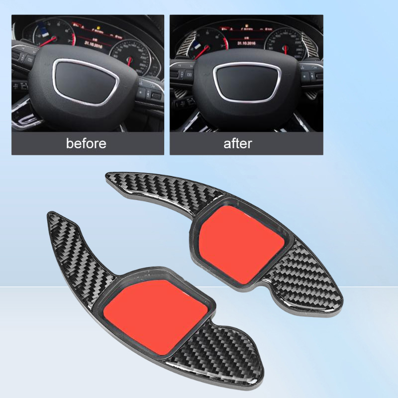 2025 new Steering Wheel Covers Pair Of Carbon Fiber Paddle Shifter Cover Fit For A3 A4L 201320224575706 Free shipping