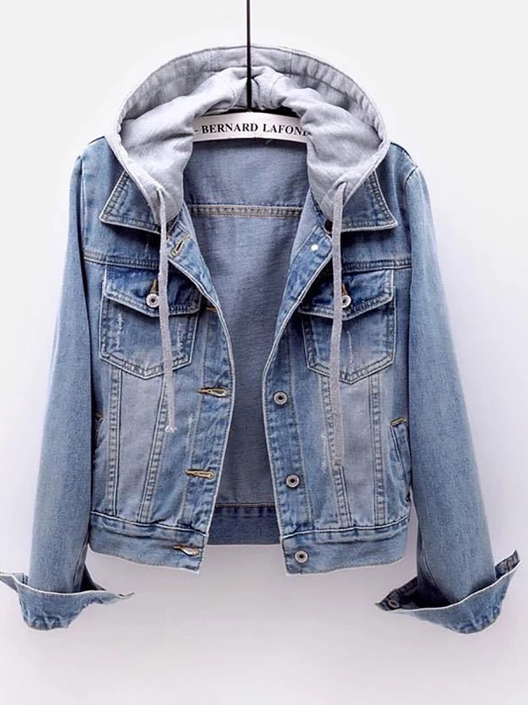Fleece Warm Winter Jean Jacket Female Pockets Button Soft Hooded Outerwear Fashion Slim Denim Coats For Women 240102
