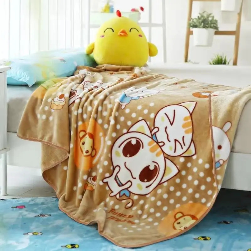 Spring Summer born Blanket Children Lunch Break Single Layer Baby Kindergarten Office Cover Flannel 240103
