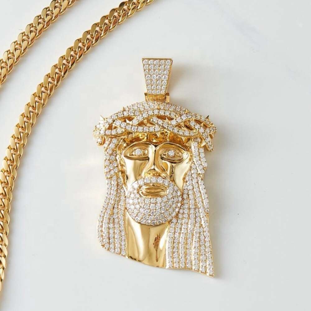 Pendant for Necklace Diamond Silver/ 10K Solid Gold Mens Diamond Jesus Piece Pendant Moissanite Iced Out
