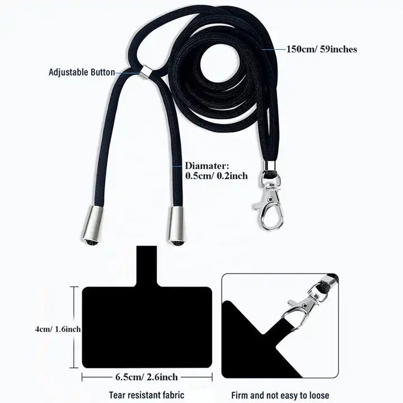 Universal Crossbody Cell Phone Lanyard Patch with Adjustable Detachable Nylon Neck Strap Neck Shoulder Strap Rope Phone Case Anchor Tether Tab for Mos