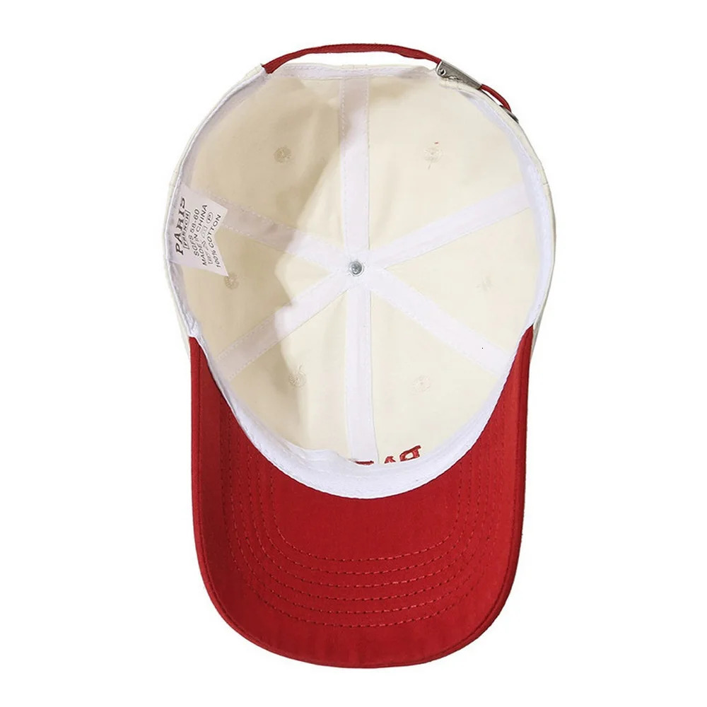 Women Baseball Caps Spring And Autumn Contrast Color Peaked Hats Dome Cotton 5660cm Embroidered Letters Personality In 240103
