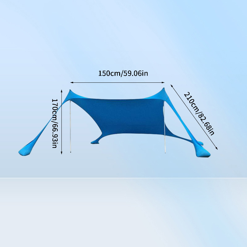 Tents And Shelters 3 People Beach Tent Sun Shade Set Portable Outdoor Shading Awning With Sandbags Lycra Fabric Camping