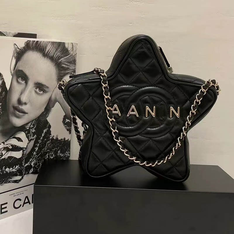 Five-Pointed Star Shoulder Bags Women Designer Handbag Purse Fashion Hardware Letters Plaid Wallet Pentagram Shaped Bag Zipper Closure Dinner Bag