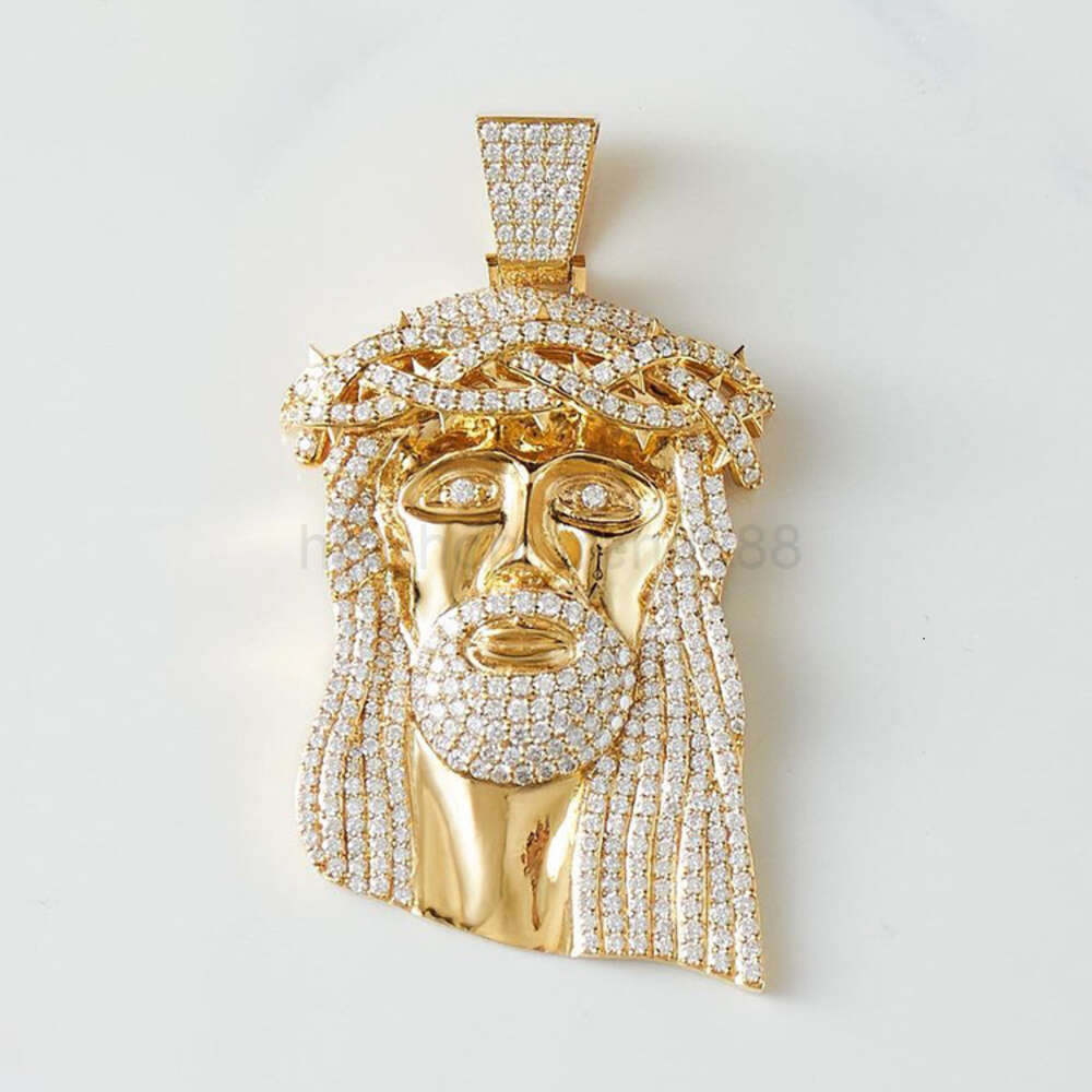 Pendant for Necklace Diamond Silver/ 10K Solid Gold Mens Diamond Jesus Piece Pendant Moissanite Iced Out