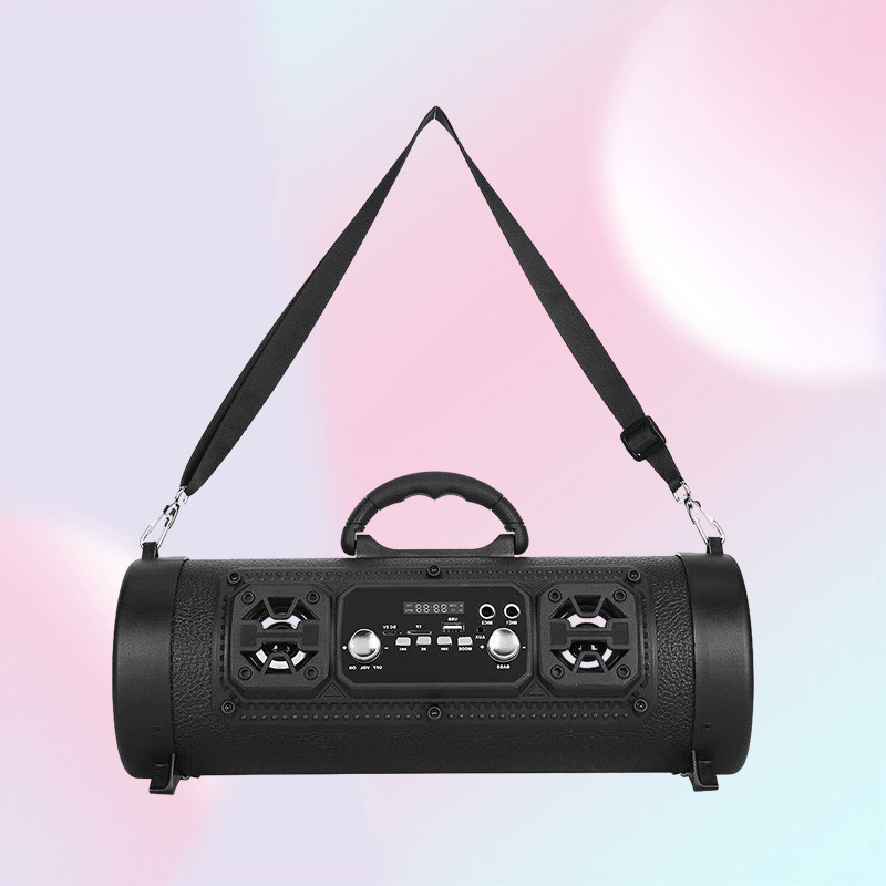 Portable Speakers CHM17 Bluetooth speaker wireless LED colorful light barrel microphone Outdoor portable subwoofer support Blueto