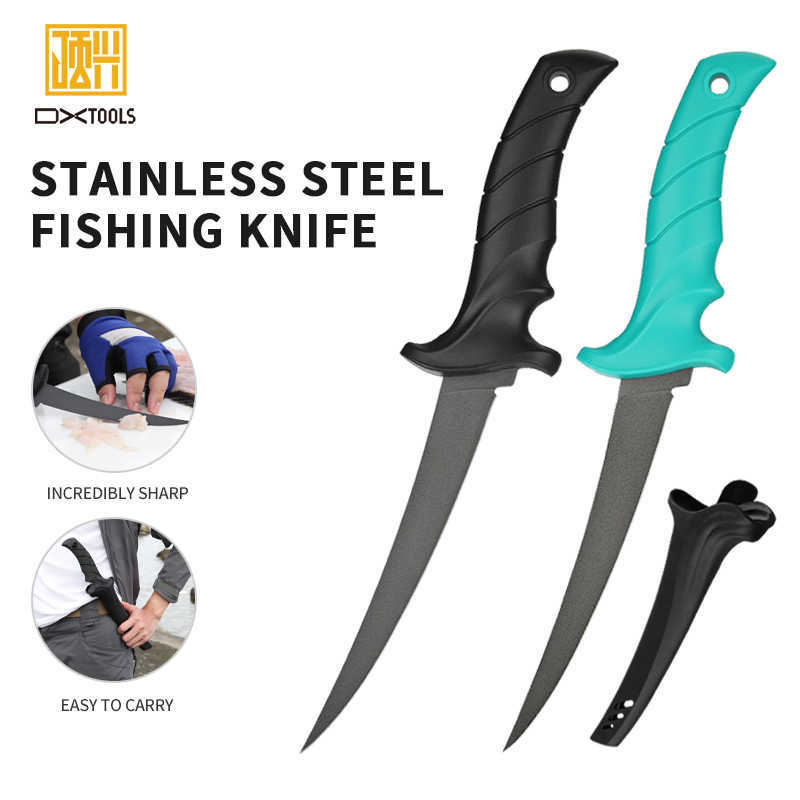 New Arrival OEM/ODM Fishing Fillet Knife PP Non-Slip Grip Handle Black Coating Stainless Steel Fish Filet Knives