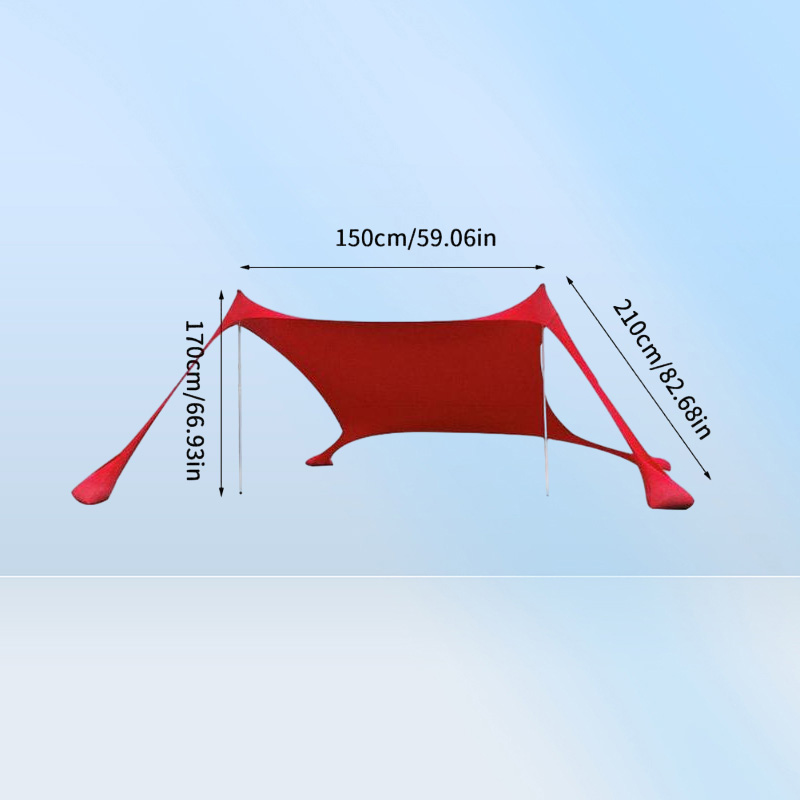 Tents And Shelters 3 People Beach Tent Sun Shade Set Portable Outdoor Shading Awning With Sandbags Lycra Fabric Camping