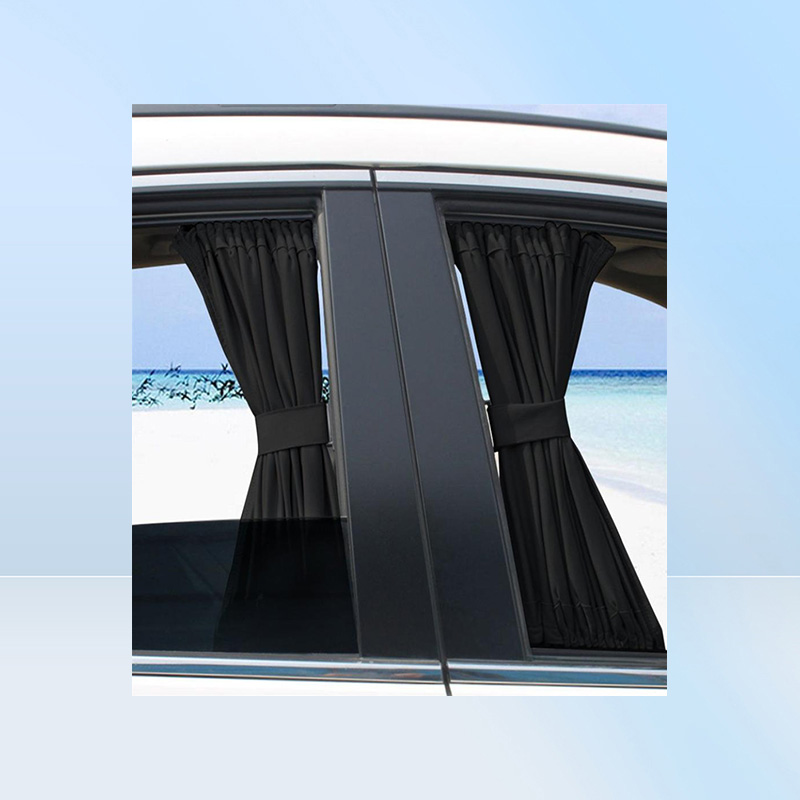 2025 new 2 x 50S Adjustable Black Car Side Window Sunshade Universal Auto Rear Block Interlock Curtain UV Sun Shade Visor5680424 Free shippi