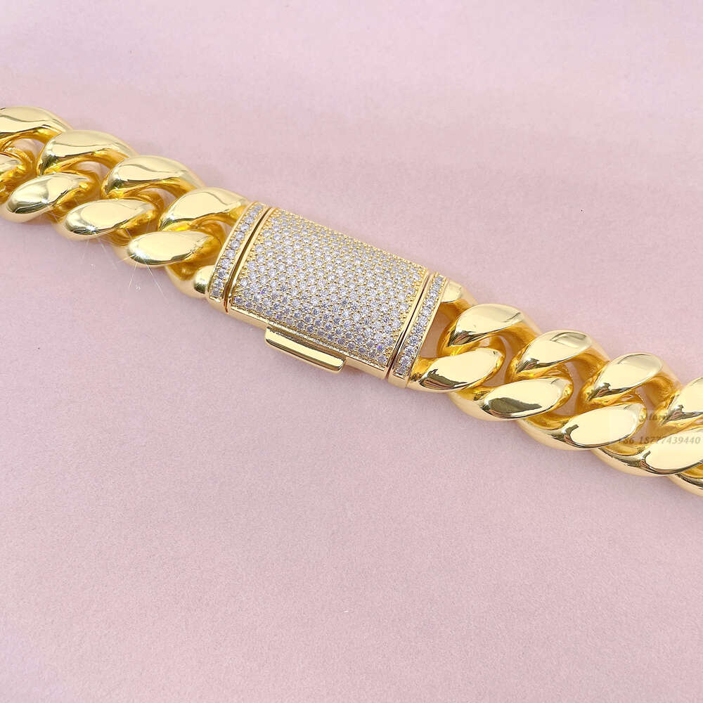 Stainless Steel 14k Pvd Plated for Men 12mm 14mm Stainless Steel Cuban Link Chain Necklace Miami Cuban Chain Initial Necklace