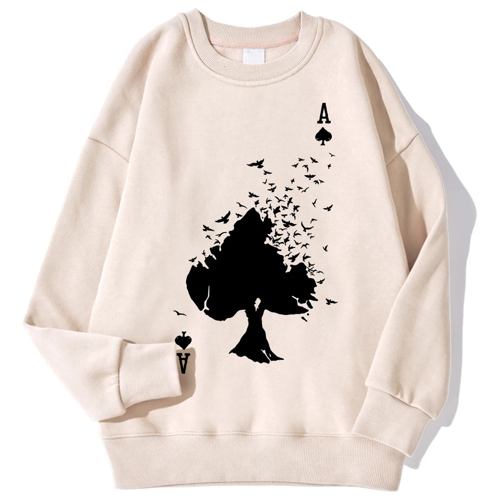 Drifting Spades A Black Pattern Male Sweatshirts Comfortable Creative Pullovers Hip Hop Tops Fleece Casual Streetwear For Mans 240102