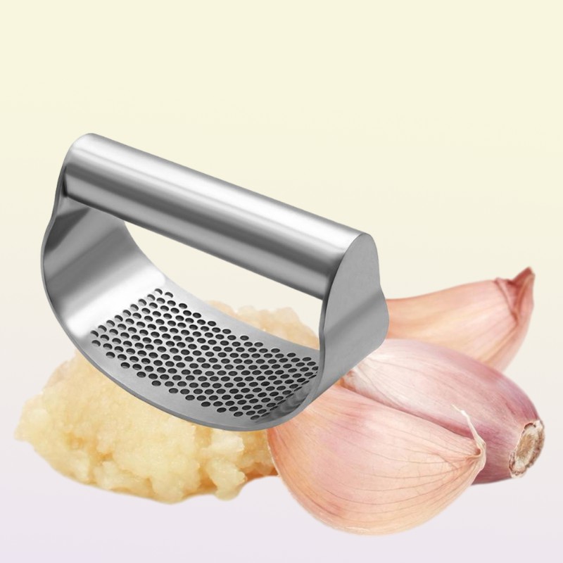 1pcs Stainless Steel Curved Garlic Press Vegetable Chopper Crusher Manual Ginger Mincing Masher Kitchen Gadgets Cooking Tools 20126410907