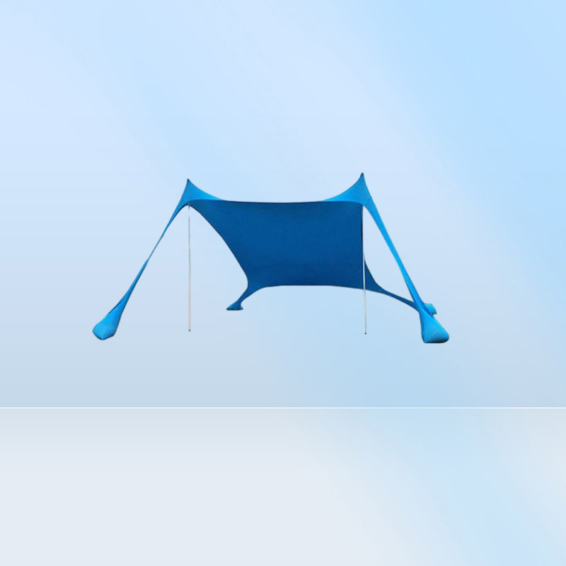 Tents And Shelters 3 People Beach Tent Sun Shade Set Portable Outdoor Shading Awning With Sandbags Lycra Fabric Camping