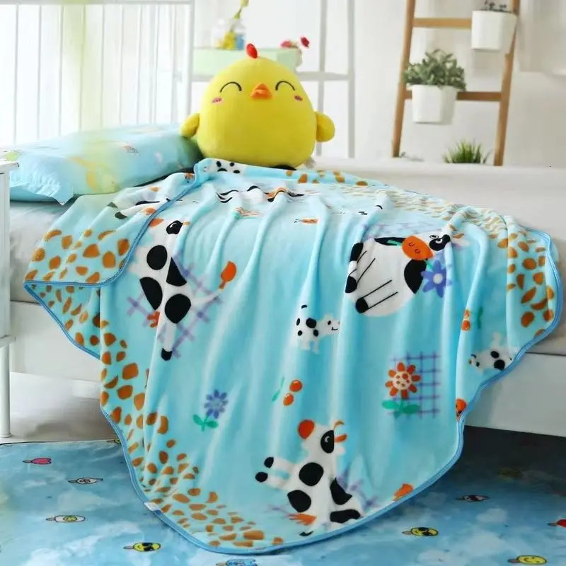 Spring Summer born Blanket Children Lunch Break Single Layer Baby Kindergarten Office Cover Flannel 240103