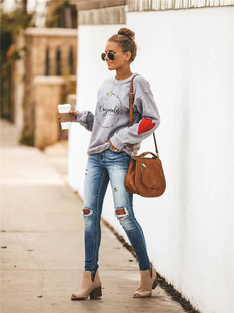 Fashion street women's sweater sports loose shirt letter printing modern winter jacket waymaker ISAIAH 42 16 240102