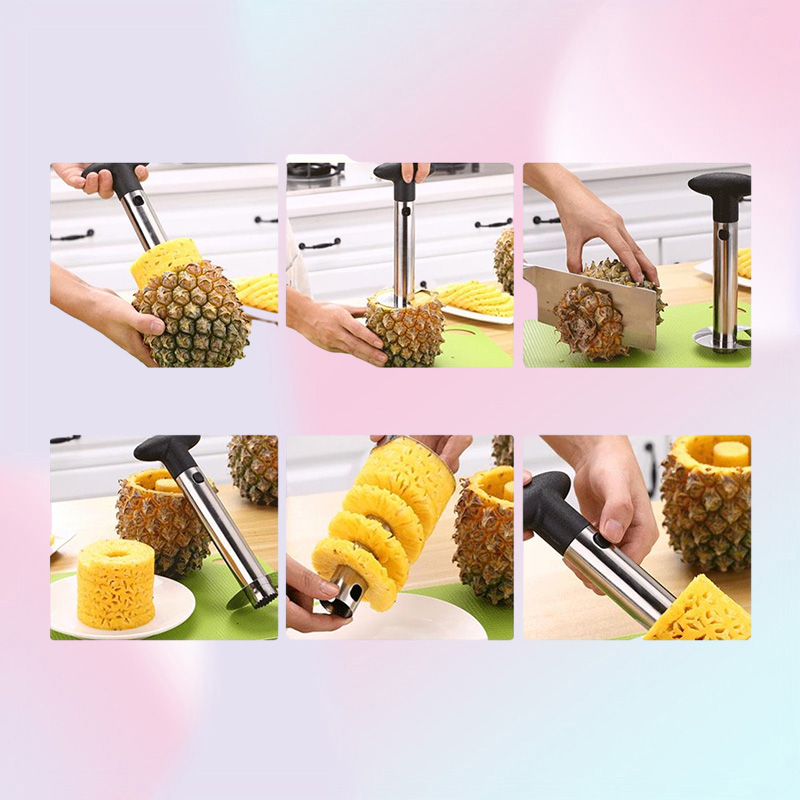 Fruit Vegetable Knife Stainless Steel Gadget Kitchen Accessories Pineapple Peeler Spiralizer Cutter Core Peel Slicer4721868
