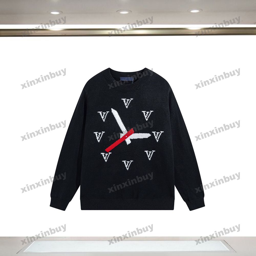 2024 Designers Sweaters luxury Mens Womens lattice jacquard letters Man Paris Fashion Tee Top Quality Tees Street long Sleeve luxurys black white 2XL